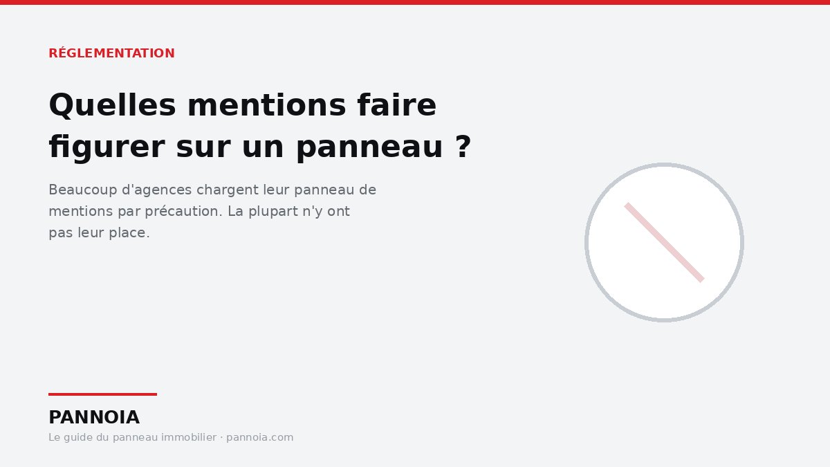 Mentions figurant sur un panneau d'agence immobilière